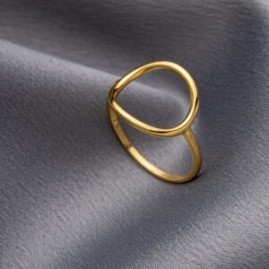 ANEL ARO REDONDO VAZADO LISO RAHRA FOLHEADO A OURO 18K (TRENDY)