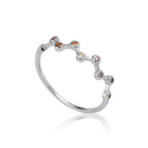 ANEL ZIG ZAG ZIRCÔNIAS COLOR PRATEADO(TRENDY)