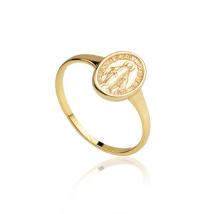 ANEL OVAL N.SENHORA DAS GRAÇAS RAHRA FOLHEADO A OURO 18K(TRENDY)