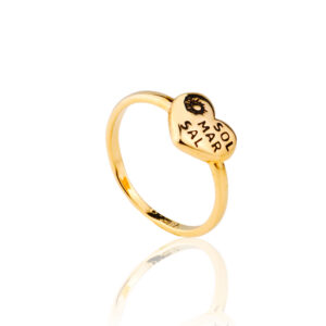 ANEL CORAÇÃO SOL MAR SAL RAHRA FOLHEADO A OURO 18K(TRENDY)