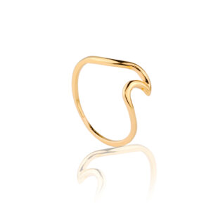 ANEL UMA ONDA LISA RAHRA FOLHEADO A OURO 18K(TRENDY)
