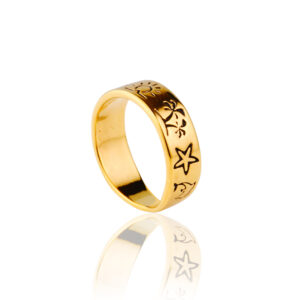 ANEL DESENHOS TROPICAIS RAHRA FOLHEADO A OURO 18K(TRENDY)