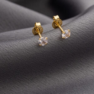 BRINCO PEDRA 5MM RAHRA FOLHEADO A OURO 18K (CLASSIC)
