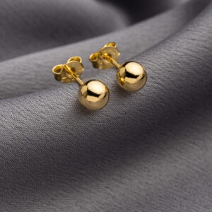 BRINCO BOLA LISA 8MM RAHRA FOLHEADO A OURO 18K (CLASSIC)