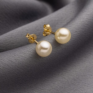 BRINCO PÉROLA 8MM SIMPLES RAHRA FOLHEADO A OURO 18K (CLASSIC)