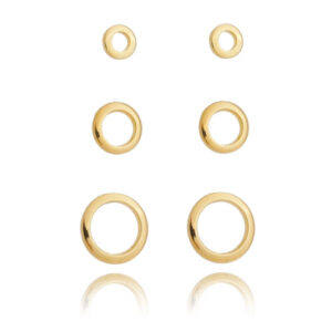 BRINCO TRIO CIRCULO VAZADO LISO RAHRA FOLHEADO A OURO 18K (CLASSIC)