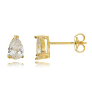 BRINCO GOTA ZIRCONIA RAHRA FOLHEADO A OURO 18K (CLASSIC)