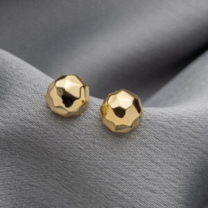 BRINCO MEIA BOLA P MOSAICO SEMIJOIA BANHADA OURO 18K