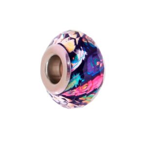 BERLOQUE MURANO BRANCO AZUL ROXO RAHRA SOUL EM AÇO INOX - BC004