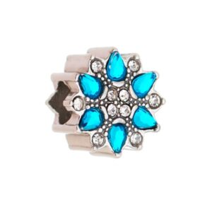BERLOQUE FLOR AZUL RAHRA SOUL EM AÇO INOX - BC018