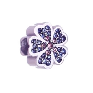 BERLOQUE FLOR AZUL E ROSA RAHRA SOUL EM AÇO INOX - BC019