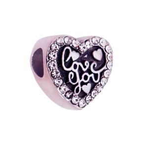 BERLOQUE CORAÇÃO LOVE CRISTAL RAHRA SOUL EM AÇO INOX - BC024