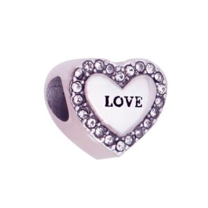 BERLOQUE CORAÇÃO LOVE CRISTAL RAHRA SOUL EM AÇO INOX - BC032