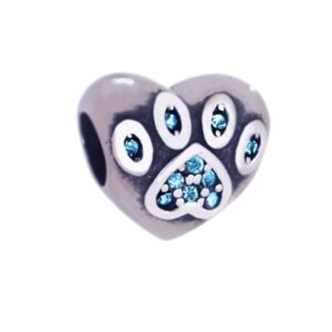 BERLOQUE CORAÇÃO PATA AZUL PET RAHRA SOUL EM AÇO INOX - BC034