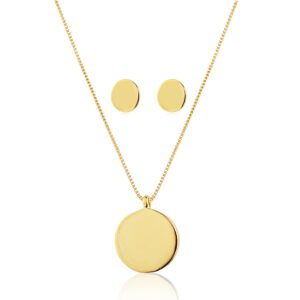 CONJUNTO ARO CHEIO LISO SEMIJOIA BANHADA OURO 18K 45 CM