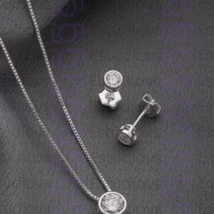 (KIT PREMIUM) CONJUNTO PONTO DE LUZ MOISSANITE SEMIJOIA BANHADA PRATA
