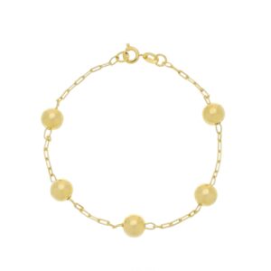 PULSEIRA BOLA LISA 8MM RAHRA FOLHEADO A OURO 18K (CLASSIC)