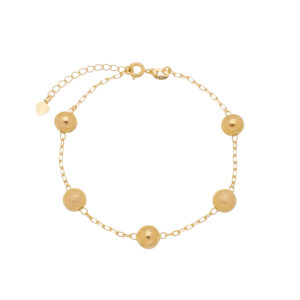 PULSEIRA BOLA FOSCA E LISA 8MM RAHRA FOLHEADO A OURO 18K (UNA 2) (CLASSIC)