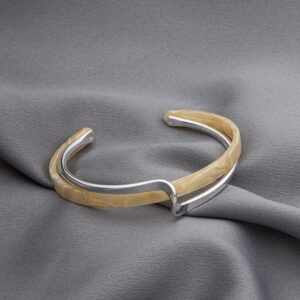 PULSEIRA BRACELETE MARMORIZADO SEMIJOIA BANHADA PRATA
