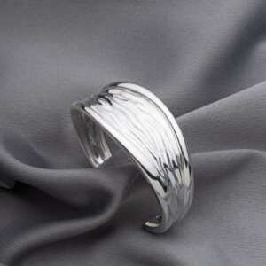 PULSEIRA BRACELETE MAX TEXTURA SEMIJOIA BANHADA PRATA