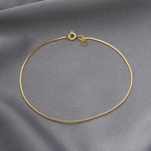TORNOZELEIRA FITA DIAMANTADA SEMIJOIA BANHADA OURO 18K